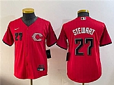Youth Cincinnati Reds #27 Sal Stewart Red 2026 City Connect Stadium Stitched Jersey,baseball caps,new era cap wholesale,wholesale hats