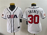 Youth USA Baseball #30 Paul Skenes White 2026 World Baseball Classic Home Stadium Stitched Jersey,baseball caps,new era cap wholesale,wholesale hats