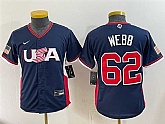 Youth USA Baseball #62 Logan Webb Navy 2026 World Baseball Classic Stadium Stitched Jersey,baseball caps,new era cap wholesale,wholesale hats