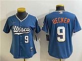 Youth Milwaukee Brewers #9 Bob Uecker Mineral Blue 2026 City Connect Stadium Stitched Jersey,baseball caps,new era cap wholesale,wholesale hats