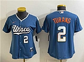 Youth Milwaukee Brewers #2 Brice Turang Mineral Blue 2026 City Connect Stadium Stitched Jersey,baseball caps,new era cap wholesale,wholesale hats