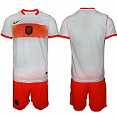 Men's Netherlands Custom Orange White Away Soccer Jersey Suit,baseball caps,new era cap wholesale,wholesale hats