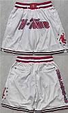 Men's Houston Rockets White Shorts (Run Small),baseball caps,new era cap wholesale,wholesale hats