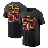Men's Washington Commanders #52 Sonny Styles Nike Black Name & Number T-Shirt,baseball caps,new era cap wholesale,wholesale hats