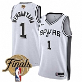 Men's San Antonio Spurs #1 Victor Wembanyama White 2026 Finals Patch Association Edition Stitched Jersey Dzhi,baseball caps,new era cap wholesale,wholesale hats