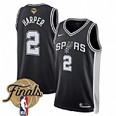 Men's San Antonio Spurs #2 Dylan Harper Black 2026 Finals Patch Icon Edition Stitched Jersey Dzhi,baseball caps,new era cap wholesale,wholesale hats