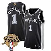 Men's San Antonio Spurs #1 Victor Wembanyama Black 2026 Finals Patch Icon Edition Stitched Jersey Dzhi,baseball caps,new era cap wholesale,wholesale hats