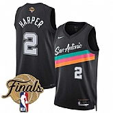Men's San Antonio Spurs #2 Dylan Harper Black 2026 Finals Patch City Edition Stitched Jersey Dzhi,baseball caps,new era cap wholesale,wholesale hats