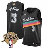 Men's San Antonio Spurs #3 Keldon Johnson Black 2026 Finals Patch City Edition Stitched Jersey Dzhi,baseball caps,new era cap wholesale,wholesale hats