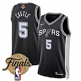 Men's San Antonio Spurs #5 Stephon Castle Black 2026 Finals Patch Icon Edition Stitched Jersey Dzhi,baseball caps,new era cap wholesale,wholesale hats