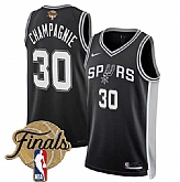 Men's San Antonio Spurs #30 Julian Champagnie Black 2026 Finals Patch Icon Edition Stitched Jersey Dzhi,baseball caps,new era cap wholesale,wholesale hats