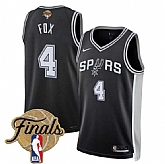 Men's San Antonio Spurs #4 De'Aaron Fox Black 2026 Finals Patch Icon Edition Stitched Jersey Dzhi,baseball caps,new era cap wholesale,wholesale hats