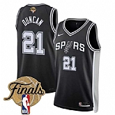 Men's San Antonio Spurs #21 Tim Duncan Black 2026 Finals Patch Icon Edition Stitched Jersey Dzhi,baseball caps,new era cap wholesale,wholesale hats