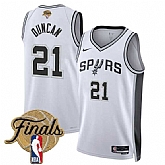 Men's San Antonio Spurs #21 Tim Duncan White 2026 Finals Patch Association Edition Stitched Jersey Dzhi,baseball caps,new era cap wholesale,wholesale hats