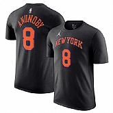 Men's New York Knicks #8 Jordan Brand Black Unisex Name & Number Statement Edition T-Shirt,baseball caps,new era cap wholesale,wholesale hats