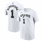 Men's San Antonio Spurs #1 Victor Wembanyama White Playmaker Name & Number T-Shirt,baseball caps,new era cap wholesale,wholesale hats