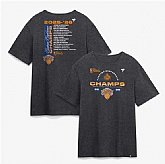 Men's New York Knicks Heather Charcoal 2026 Eastern Conference Champions Roster T-Shirt,baseball caps,new era cap wholesale,wholesale hats