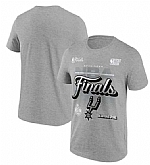 Men's San Antonio Spurs Gray 2026 NBA Western Conference Champions Authentic Locker Room T-Shirt,baseball caps,new era cap wholesale,wholesale hats