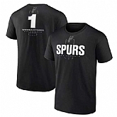 Men's San Antonio Spurs #1 Victor Wembanyama Black Playmaker Name & Number T-Shirt,baseball caps,new era cap wholesale,wholesale hats