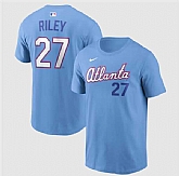 Men's Atlanta Braves #27 Austin Riley Powder Blue 2026 City Connect T-Shirt,baseball caps,new era cap wholesale,wholesale hats