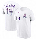 Men's Kansas City Royals #14 Jac Caglianone White 2026 City Connect Name & Number T-Shirt,baseball caps,new era cap wholesale,wholesale hats