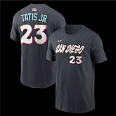 Men's San Diego Padres #23 Fernando Tatis Jr. Obsidian 2026 City Connect T-Shirt,baseball caps,new era cap wholesale,wholesale hats