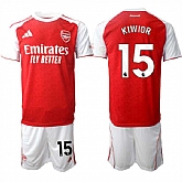 Men's Arsenal F.C #15 Jakub Kiwior 2026 Red Home Soccer Jersey Suit,baseball caps,new era cap wholesale,wholesale hats