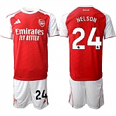 Men's Arsenal F.C #24 Reiss Nelson 2026 Red Home Soccer Jersey Suit,baseball caps,new era cap wholesale,wholesale hats