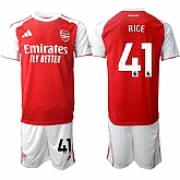Men's Arsenal F.C #41 Declan Rice 2026 Red Home Soccer Jersey Suit,baseball caps,new era cap wholesale,wholesale hats
