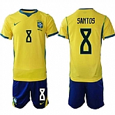 Men's Brazil national football team #8 Andrey Santos Yellow Home 2026 Soccer Jersey Suit,baseball caps,new era cap wholesale,wholesale hats