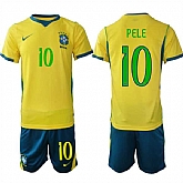 Men's Brazil national football team #10 Pele Yellow 2026 Soccer Jersey Suit,baseball caps,new era cap wholesale,wholesale hats