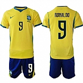 Men's Brazil national football team #9 Ronaldo Yellow 2026 Soccer Jersey Suit,baseball caps,new era cap wholesale,wholesale hats