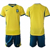 Men's Brazil national football team Blank Yellow 2026 Soccer Jersey Suit,baseball caps,new era cap wholesale,wholesale hats