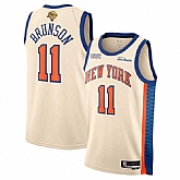 Men's New Yok Knicks #11 Jalen Brunson Cream 2026 Finals Patch City Edition Stitched Jersey Dzhi,baseball caps,new era cap wholesale,wholesale hats