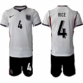 Men's England #4 Declan Rice 2026 White Home Soccer Jersey Suit,baseball caps,new era cap wholesale,wholesale hats