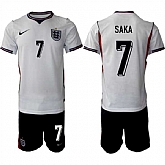 Men's England 2026 #7 Bukayo Saka White Home Soccer Jersey Suit,baseball caps,new era cap wholesale,wholesale hats