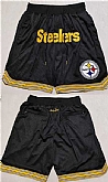 Men's Pittsburgh Steelers Black Shorts (Run Small),baseball caps,new era cap wholesale,wholesale hats
