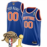 Men's New Yok Knicks Active Player Custom Blue 2026 Finals Patch And Finals Champions Patch Icon Edition Stitched Basketball Jersey,baseball caps,new era cap wholesale,wholesale hats