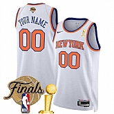 Men's New Yok Knicks Active Player Custom White 2026 Finals Patch And Finals Champions Patch Association Edition Stitched Basketball Jersey,baseball caps,new era cap wholesale,wholesale hats