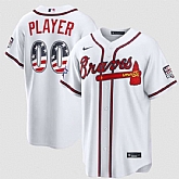 Men's Atlanta Braves Active Player Custom White 2026 All-Star Edition Stars & Stripes & USA 250 Fourth of July Home Stadium Stitched Baseball Jersey,baseball caps,new era cap wholesale,wholesale hats