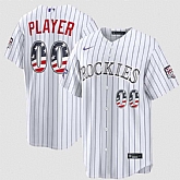 Men's Colorado Rockies Active Player Custom White 2026 All-Star Edition Stars & Stripes & USA 250 Fourth of July Home Stadium Stitched Baseball Jersey,baseball caps,new era cap wholesale,wholesale hats
