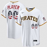 Men's Pittsburgh Pirates Active Player Custom White 2026 All-Star Edition Stars & Stripes & USA 250 Fourth of July Home Stadium Stitched Baseball Jersey,baseball caps,new era cap wholesale,wholesale hats