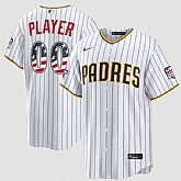 Men's San Diego Padres Active Player Custom White 2026 All-Star Edition Stars & Stripes & USA 250 Fourth of July Home Stadium Stitched Baseball Jersey,baseball caps,new era cap wholesale,wholesale hats