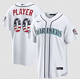 Men's Seattle Mariners Active Player Custom White 2026 All-Star Edition Stars & Stripes & USA 250 Fourth of July Home Stadium Stitched Baseball Jersey,baseball caps,new era cap wholesale,wholesale hats