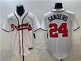 Men's Atlanta Braves #24 Deion Sanders White Cool Base Stitched Jersey,baseball caps,new era cap wholesale,wholesale hats