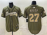 Men's Atlanta Braves #27 Austin Riley Olive 2026 Armed Forces Day Stitched Jersey Dzhi,baseball caps,new era cap wholesale,wholesale hats