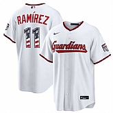 Men's Cleveland Guardians #11 Jose Ramirez White USA 250 Fourth of July Home Stitched Jersey Dzhi,baseball caps,new era cap wholesale,wholesale hats