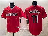Men's Cleveland Guardians #11 Jose Ramirez Red Cool Base Stitched Jersey,baseball caps,new era cap wholesale,wholesale hats
