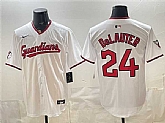 Men's Cleveland Guardians #24 Chase DeLauter White Home Limited Stitched Jersey,baseball caps,new era cap wholesale,wholesale hats