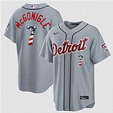 Men's Detroit Tigers #7 Kevin McGonigle Gray 2026 USA 250 Fourth of July Stitched Jersey Dzhi,baseball caps,new era cap wholesale,wholesale hats